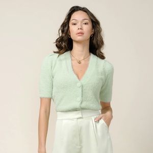 Cozy Fuzzy Mint Cardigan